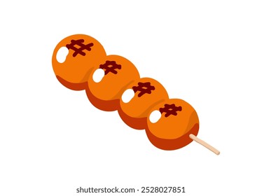 Ilustração de mitarashi dango simples