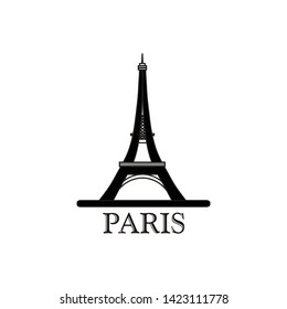 Illustration simple modern Eiffel tower logo vector building