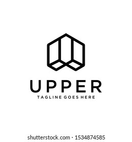 Illustration Simple modern geometry up arrow sign Logo Design