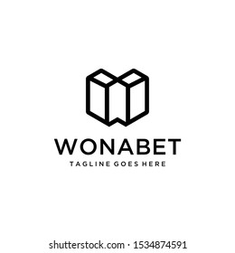 Illustration Simple modern geometry W sign Logo Design