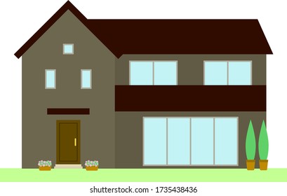 Illustration of a simple and modern house
