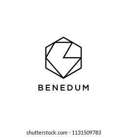 Illustration Simple modern initials B like hexagon logo design