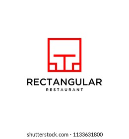 Illustration simple modern restaurant  with table and chair logo design