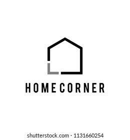 Illustration Simple Modern Shape For The Inside Corner Of The House Logo Design