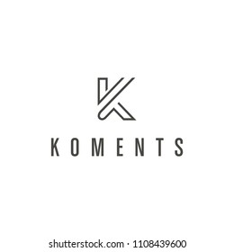 Illustration Simple modern unique clean K sign line art logo design inspiration