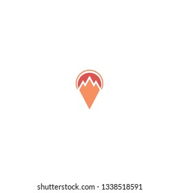 ILLUSTRATION SIMPLE MOUNTAIN PIN MAP ICON LOGO DESIGN VECTOR
