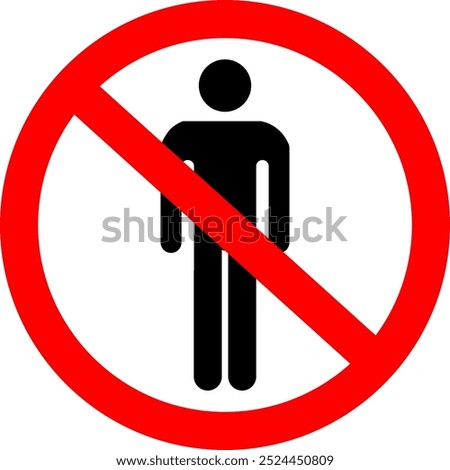 Illustration of a simple no-trespassing person mark