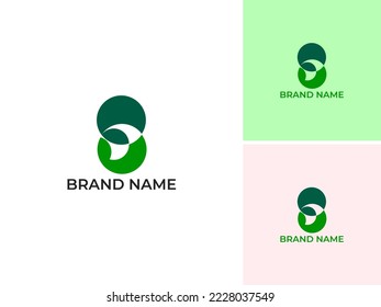 ILUSTRACIÓN NÚMERO 8 SENCILLO CON EL DISEÑO DE PLANTILLAS DE HOJA DEL VECTOR DE ICONO DE LOGOTIPO