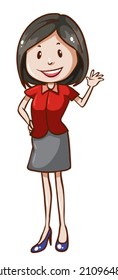 Illustration of a simple office worker on a white background