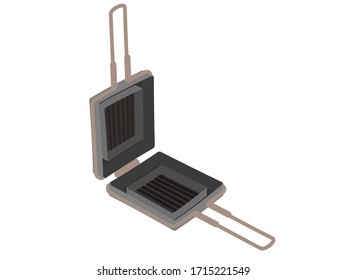 Illustration of a simple open-air hot sandwich maker