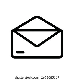 Ilustração de um esboço simples Ilustração de um envelope aberto, representando serviços de correio, comunicação e mensagens digitais