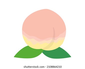 It is an illustration of a simple peach fruit.