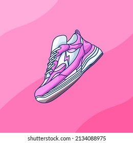 Ilustración de una simple zapatera rosa