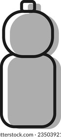 Illustration of a simple plastic bottle(black and white)