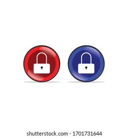 illustration of simple red and blue padlock design

