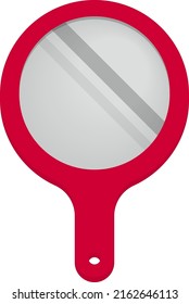 Illustration Of A Simple Red Hand Mirror