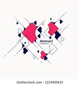 Illustration of simple repeating shapes. Modern poster for design.