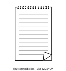 Illustration of a simple ring memo pad with borders.