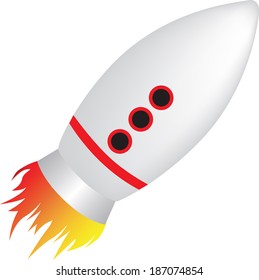 illustration of a simple rocket on white background