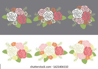 Illustration of a simple rose bouquet