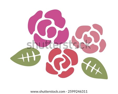 Illustration of a simple rose silhouette