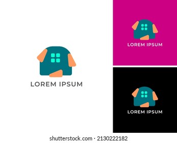 ILLUSTRATION SIMPLE ROUNDED HOME LOGO DESIGN VECTOR. GOOD FOR APPARTMENT, REAL ESTATE