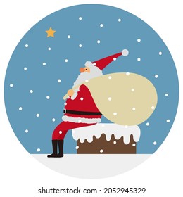 It is an illustration of a simple Santa Claus.Easy-to-use vector material.