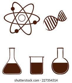 Illustration eines einfachen wissenschaftlichen Experiments auf weißem Hintergrund 