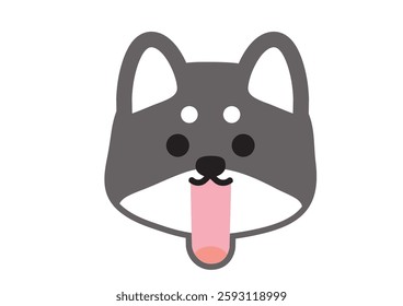 Illustration of a simple Shiba Inu with its mouth wide open