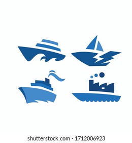 illustration of a simple ship logo template