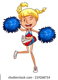 Illustration of a simple sketch of a cheerdancer on a white background  