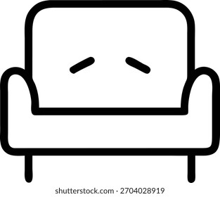 Ilustração de um sofá simples, perfeito para design de interiores ou conceitos de móveis