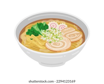 Illustration of a simple soy sauce ramen.