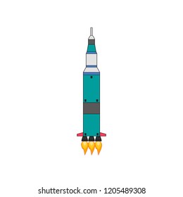 Illustration of a simple spaceship isolated vector illustration.
