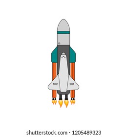 Illustration of a simple spaceship isolated vector illustration.