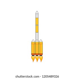 Illustration of a simple spaceship isolated vector illustration.