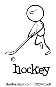 Illustration of a simple sporting figure hockey