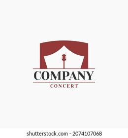 Illustration Simple Stage Or Podium Logo Design. For Concert, Show, Theater Logo Design