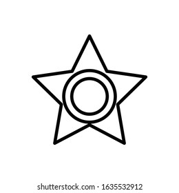 Illustration simple star sheriff with round shape icon vector