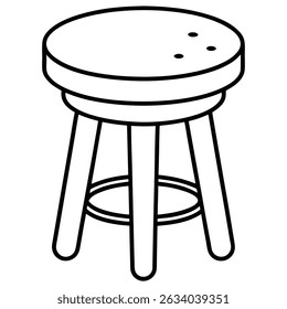 Illustration of a simple stool isolated on transparent background