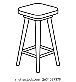 Illustration of a simple stool isolated on transparent background
