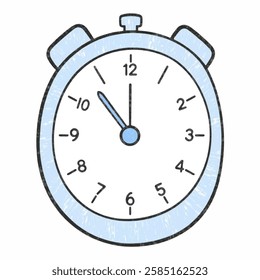 Illustration of a Simple Stopwatch with Clear Time Markings, Representing Precision and Speed A sleek and simple stopwatch with bold markings, capturing themes of time, speed, and accuracy.