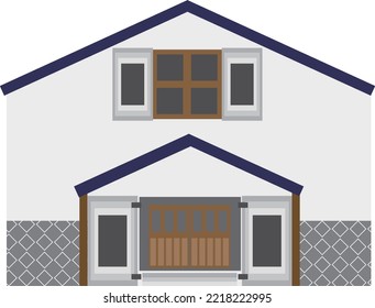 Illustration of a simple storehouse building