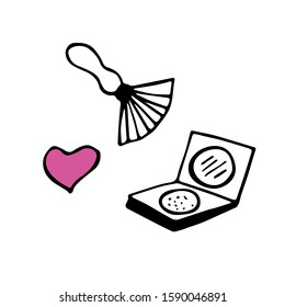Illustration in simple style with brush and powder.
