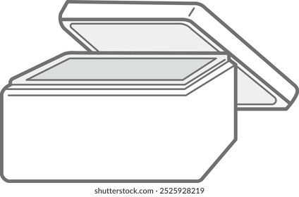 Ilustração de uma caixa de isopor simples