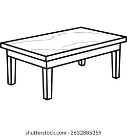Ilustración de una mesa simple aislada sobre fondo transparente