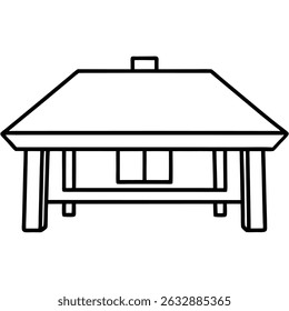Illustration of a simple table isolated on transparent background