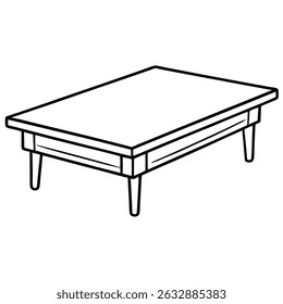 Illustration of a simple table isolated on transparent background