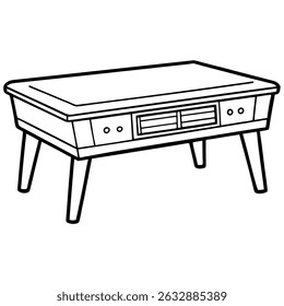 Illustration of a simple table isolated on transparent background