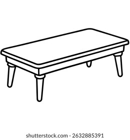 Ilustración de una mesa simple aislada sobre fondo transparente